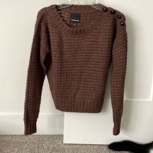 Cozy Brown Knit Sweater by Trouvé